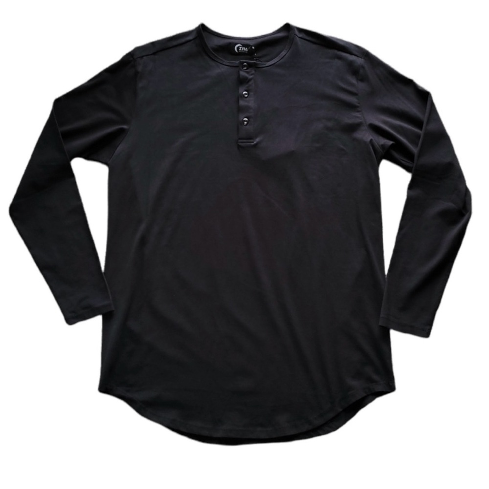 Zyia Active Men’s Black Long Sleeve Henley Shirt Size 3XL